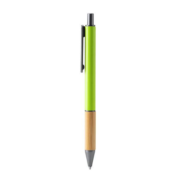 Bolígrafo mate con empuñadura de bambú · Verde Helecho