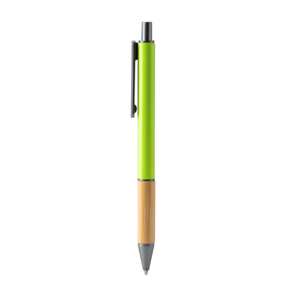 Bolígrafo mate con empuñadura de bambú · Verde Helecho