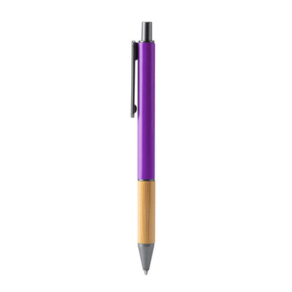 Bolígrafo mate con empuñadura de bambú · Purpura
