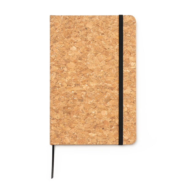 Libreta A5 de corcho con goma elástica · Crudo