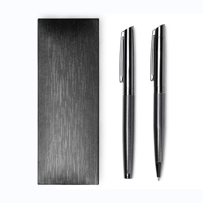Set de roller y portaminas en estuche · Negro
