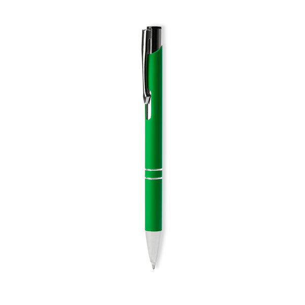 Bolígrafo metálico de tinta negra tacto suave · Verde Helecho