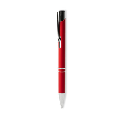 Bolígrafo metálico de tinta negra tacto suave · Rojo
