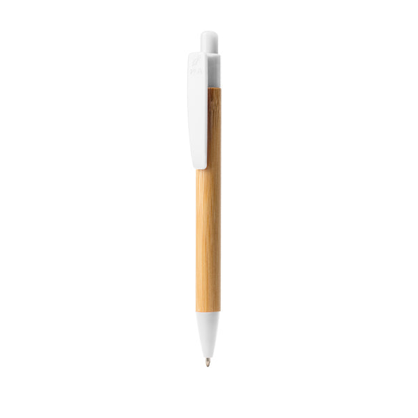 Bolígrafo de bambú y PLA · Blanco