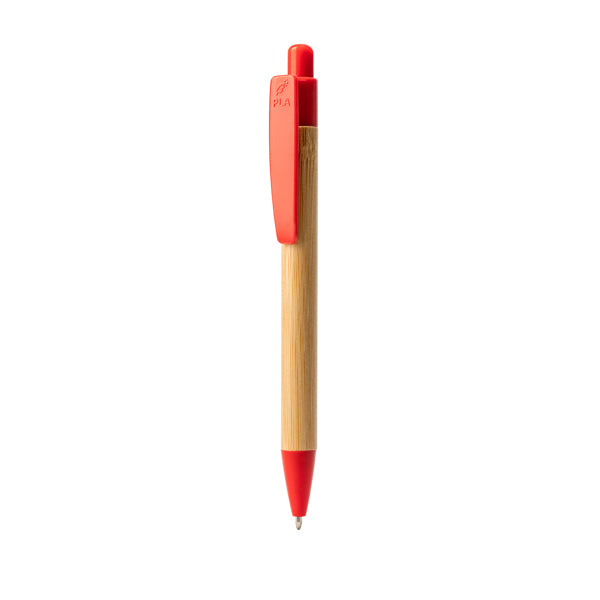 Bolígrafo de bambú y PLA · Rojo