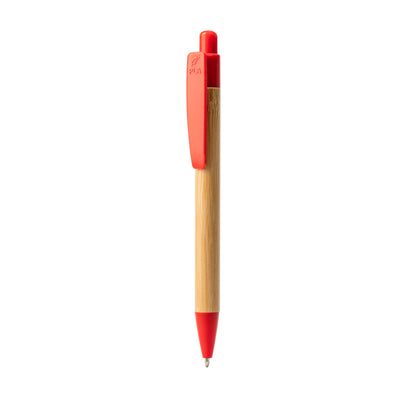Bolígrafo de bambú y PLA · Rojo