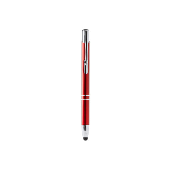 Bolígrafo de aluminio con puntero táctil en colores · Rojo