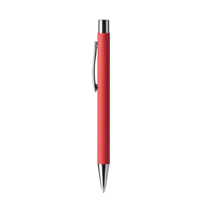 Bolígrafo metálico tacto suave · Rojo