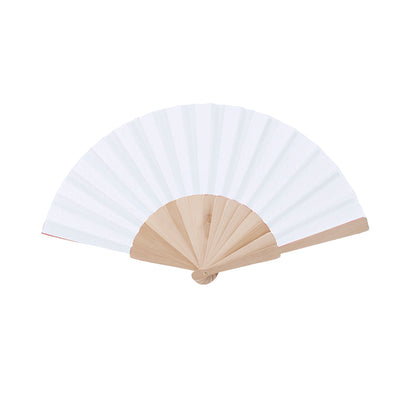 Abanico de madera en muchos colores · Blanco