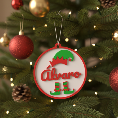 Bola de Navidad Personalizada 3D - Elfo Navideño