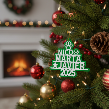 Adorno Árbol de Navidad Familiar Personalizado
