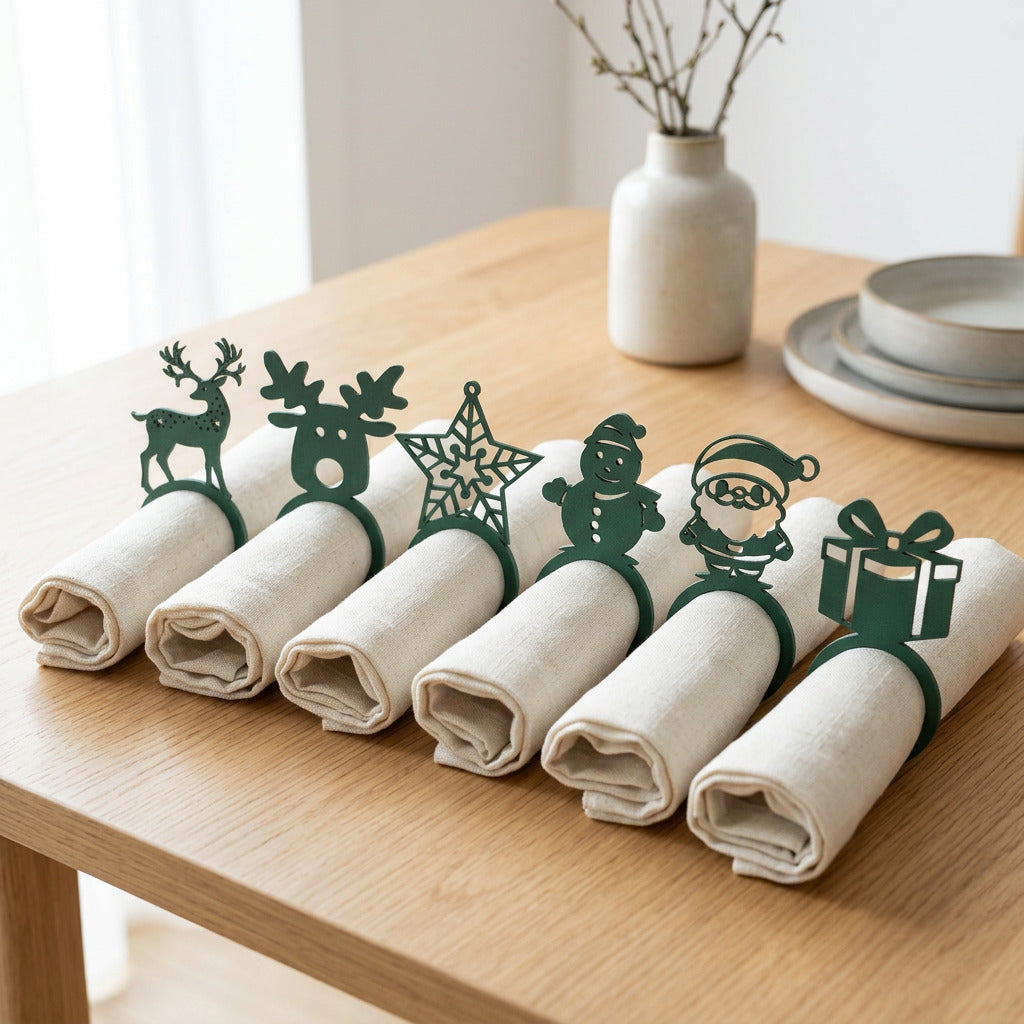 Aros para Servilletas Navideños en 3D - Diseños a Elegir