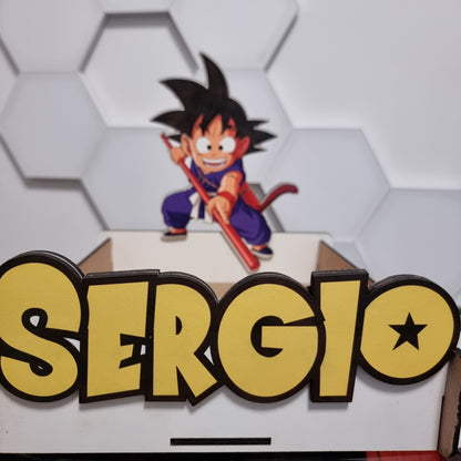 Caja-Expositor Personalizado Dragon Ball con Nombre – Goku Infantil