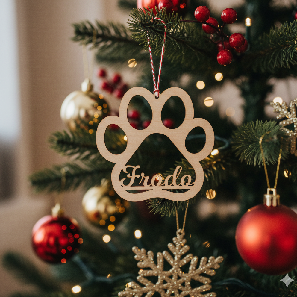 Bola de navidad personalizada patita de perro Nº 6