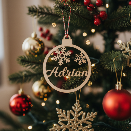 Bola de navidad personalizada copos de nieve Nº 7