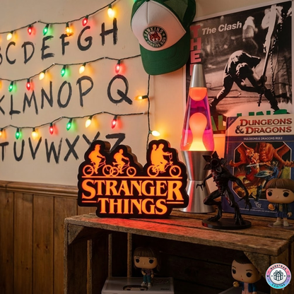 Lámpara Caja de Luz Stranger Things - Siluetas Bicicletas - Decoración LED Ambiente