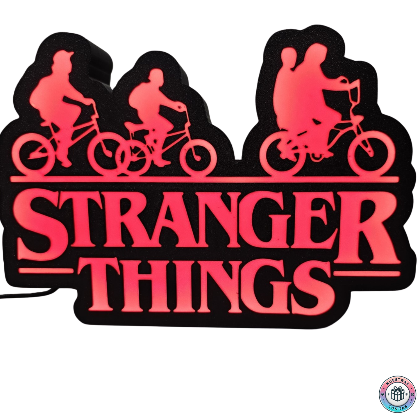 Lámpara Caja de Luz Stranger Things - Siluetas Bicicletas - Decoración LED Ambiente