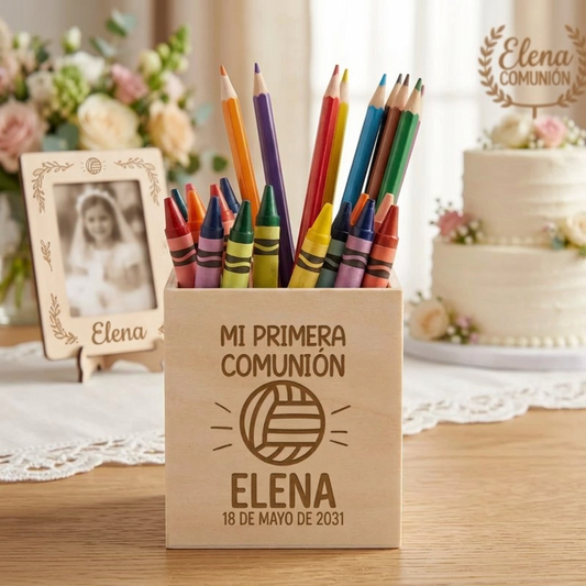 Lapicero de Madera Voleibol Personalizado - Primera Comunión