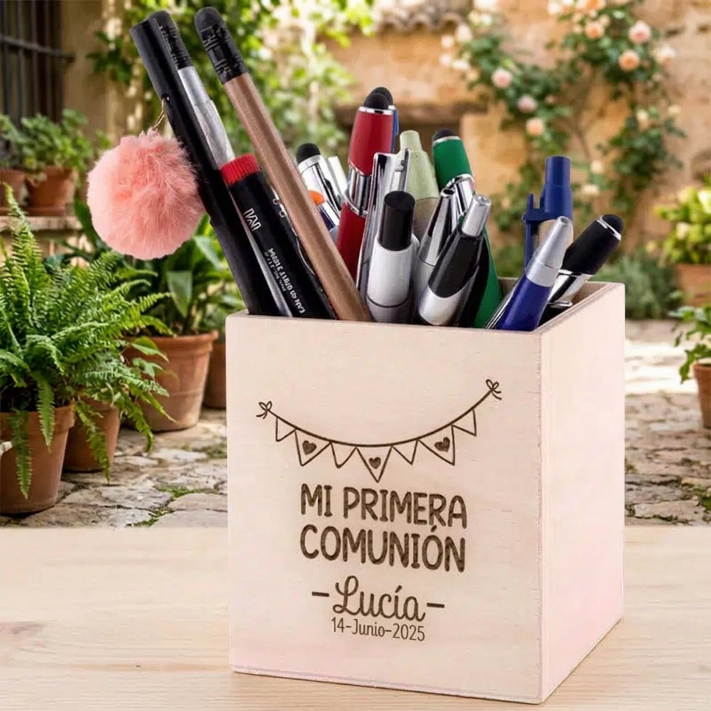 Lapicero de Madera Personalizado "Fiesta" - Regalo Comunión