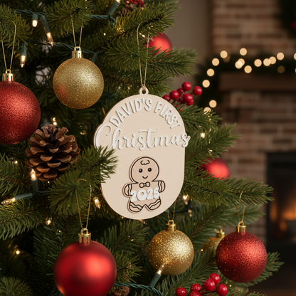 Primer Adorno de Navidad Personalizado de Bebé - Regalo Recuerdo para Recién Nacido
