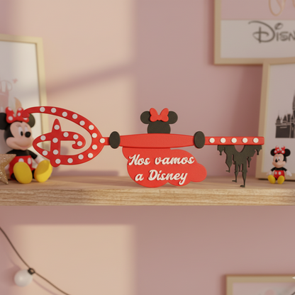 Llave Mágica Disney Impresa en 3D - Decoración Minnie Mouse (21cm)