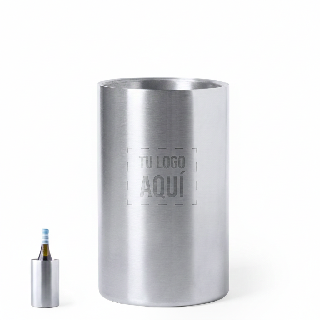 Enfriador de Botellas en Acero Inoxidable Mate - Personalizable con Grabado Láser