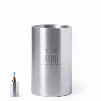 Enfriador de Botellas en Acero Inoxidable Mate - Personalizable con Grabado Láser