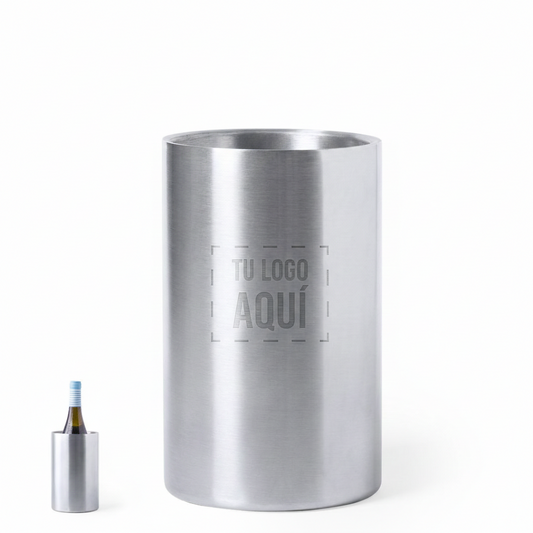 Enfriador de Botellas en Acero Inoxidable Mate - Personalizable con Grabado Láser