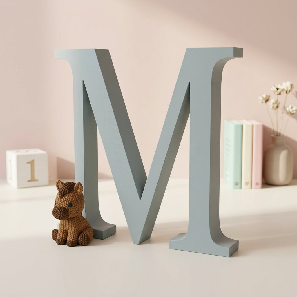 Letra Inicial con Caballo 3D Efecto Tejido Crochet - Personalizable