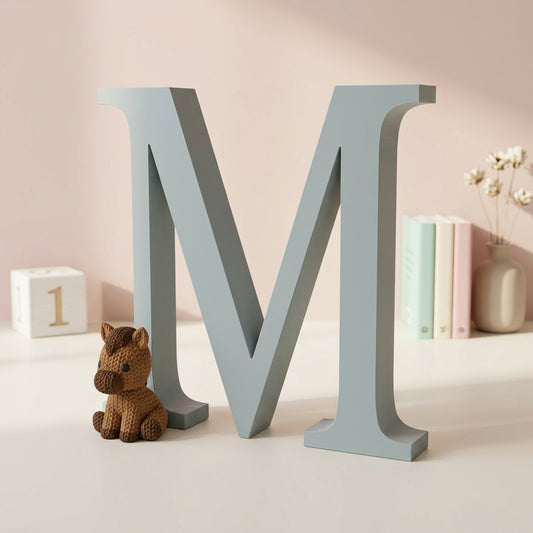 Letra Inicial con Caballo 3D Efecto Tejido Crochet - Personalizable