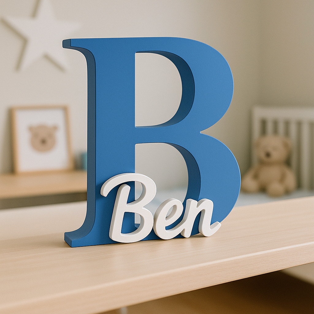Letra con nombre 3D personalizada – Decoración infantil y celebraciones – 15, 20 o 25 cm