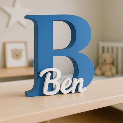 Letra con nombre 3D personalizada – Decoración infantil y celebraciones – 15, 20 o 25 cm