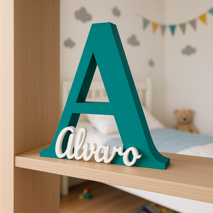 Letra con nombre 3D personalizada – Decoración infantil y celebraciones – 15, 20 o 25 cm