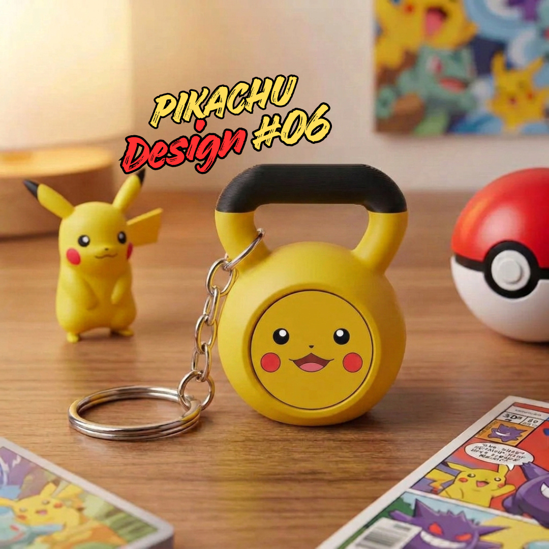 Llavero Pikachu Kettlebell Pesas 3D y Llavero Nombre Personalizado Estilo Pokémon