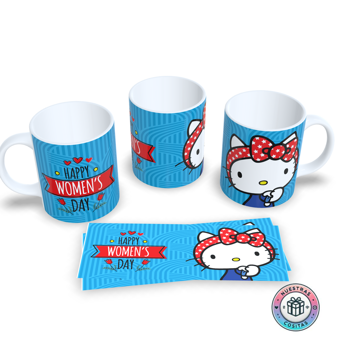 Taza Personalizada Día de la Mujer - Diseño Hello Kitty