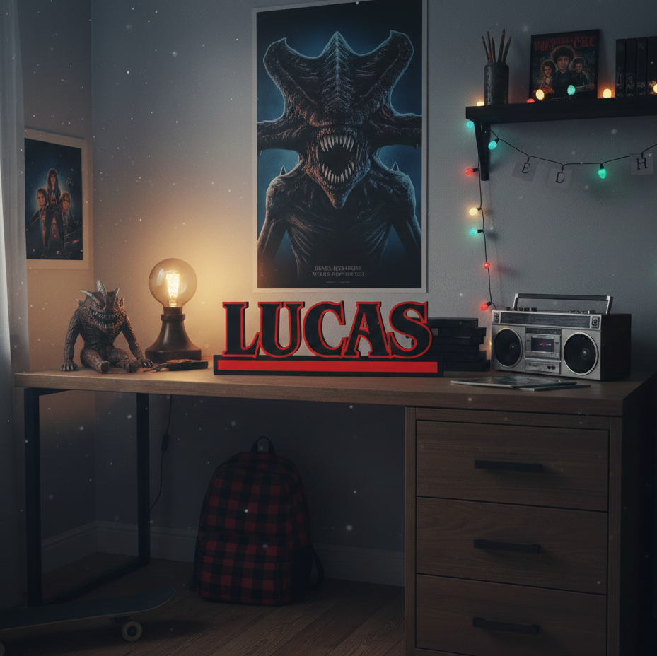 Nombre Personalizado Estilo "Stranger Things" - Impresión 3D Premium