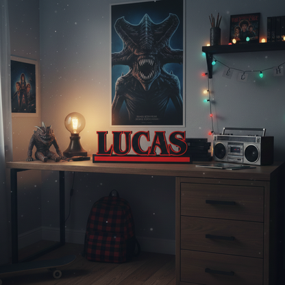 Nombre Personalizado Estilo "Stranger Things" - Impresión 3D Premium