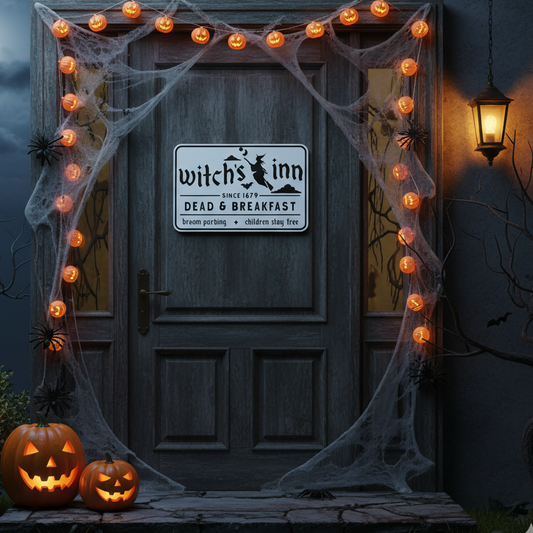 Decoración de Halloween 3D - Cartel "Posada de la Bruja"