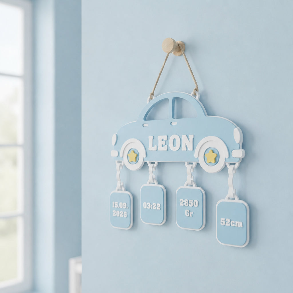 Cuadro de Nacimiento Bebé Personalizado – Placa Datos 3D