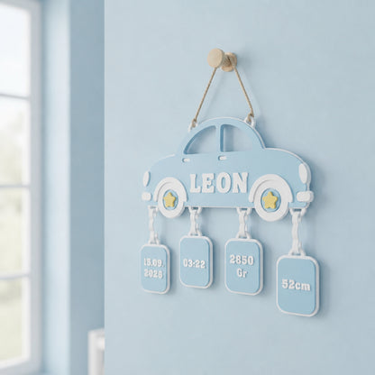 Cuadro de Nacimiento Bebé Personalizado – Placa Datos 3D