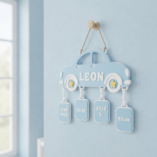 Cuadro de Nacimiento Bebé Personalizado – Placa Datos 3D