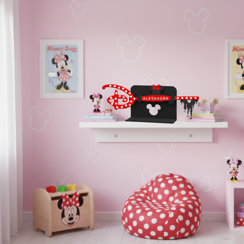 Llave Mágica Disney Impresa en 3D - Decoración Minnie Mouse (21cm)
