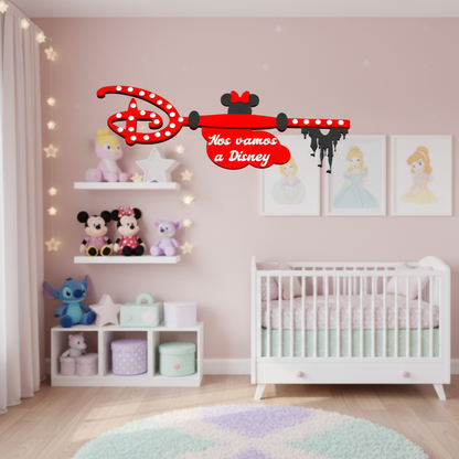 Llave Mágica Disney Impresa en 3D - Decoración Minnie Mouse (21cm)