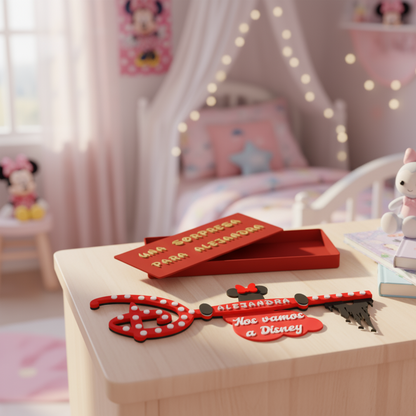 Llave Mágica Disney Impresa en 3D - Decoración Minnie Mouse (21cm)