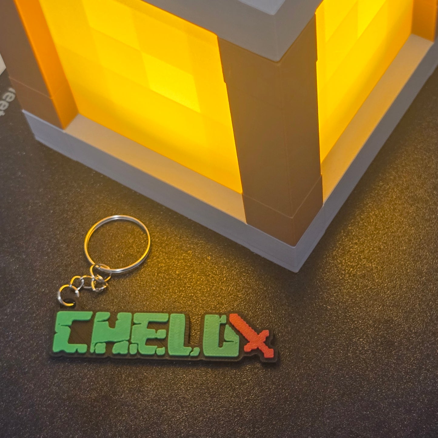 Llavero Personalizado Estilo Espada Pixel 3D
