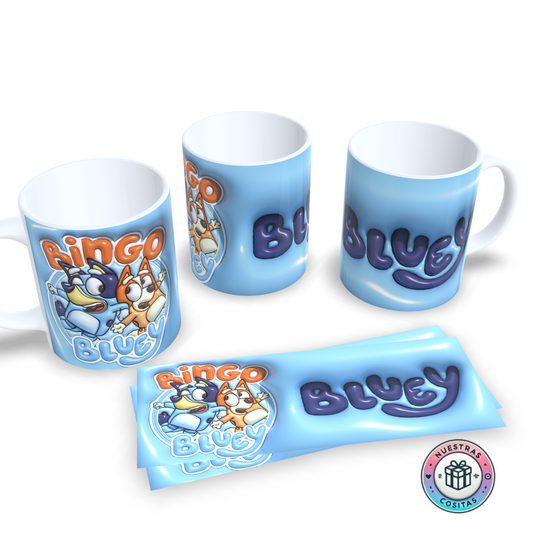 Taza 3D Bluey y Bingo Aventuras