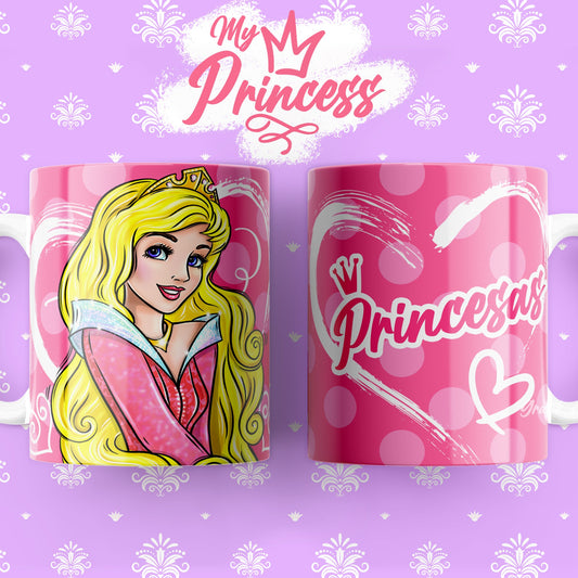 Taza Princesa Rosa – Diseño Encantado con Corazón