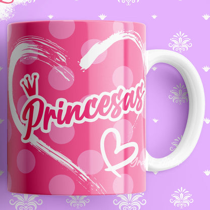 Taza Princesa Rosa – Diseño Encantado con Corazón