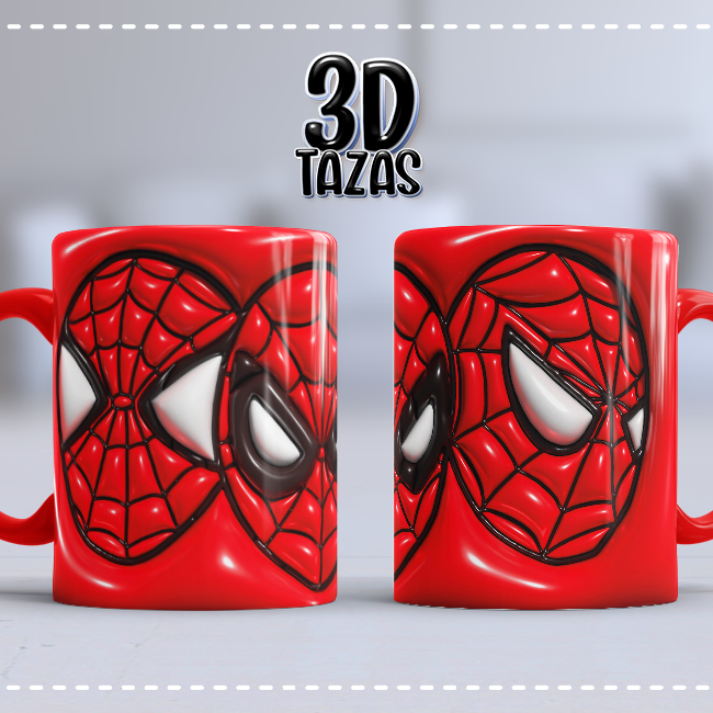 Taza Spiderman 3D – Diseño triple cara