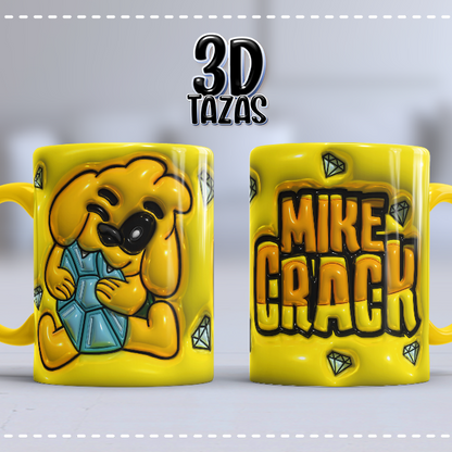 Taza Mikecrack 3D – Amarilla con diamantes